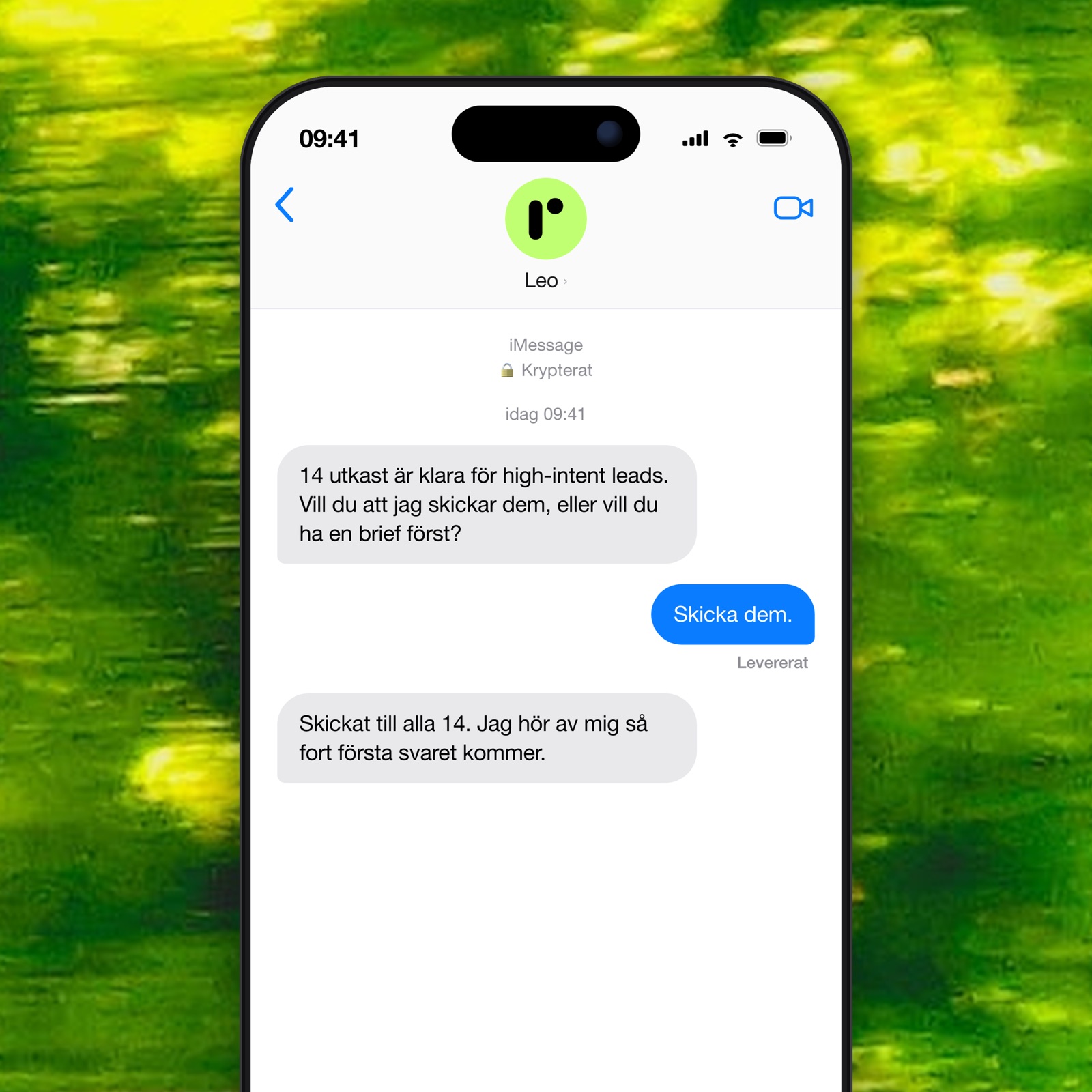 iMessage med Leo: mötet bokat, ni styr med ett sms (illustration)